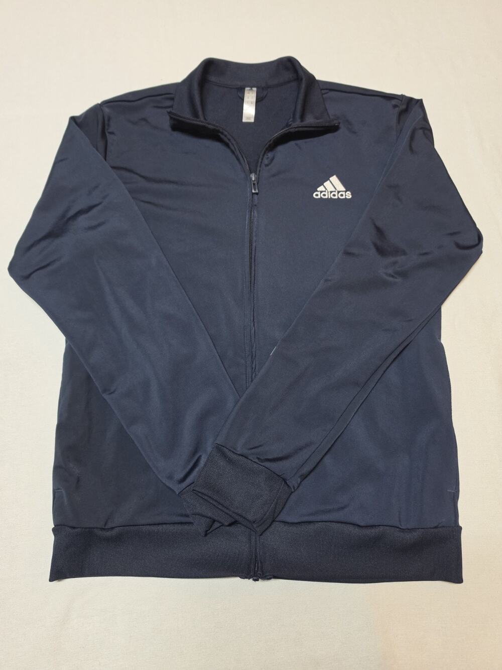 adidas navy blue windbreaker jacket Mens Size M white Stripes